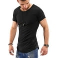thumbnail image 2 of BEHYPE Men's Basic T-Shirt Polo Muscle Tee Casual Tops MT-7103 (Black,S), 2 of 2