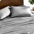 thumbnail image 4 of Bare Home Bamboo Sheet Set - Made from Rayon Fibers - Deep Pockets - 3 Piece - Twin XL, Light Gray, 4 of 7
