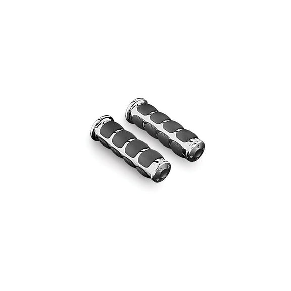 Kuryakyn 6235 Premium ISO Handlebar Grips for Throttle and Clutch: Kawasaki, Suzuki, Victory & Yamaha Motorcycles, Chrome, 1 Pair