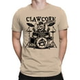 thumbnail image 2 of Clawcore, punk cat playing drums Men's T-shirt, 2 of 3
