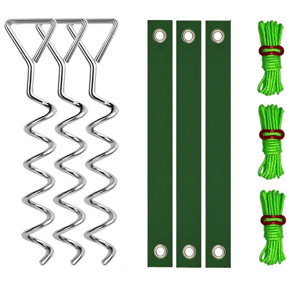 Tree Stake Kit, Heavy Duty Spiral Tree Stakes for Leaning Trees, Sustainable Gardening and in Outdoor Use, Straightening Solution for Young Trees in Bad Weather (Silver)