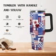 thumbnail image 3 of 4th of July tumbler American Flag Gifts -40 oz Patriotic Vacuum Insulated Stainless Steel Travel Tumblers with Handle Lid and Straw,Patriotic Military Gifts For Veterans, Police, Fathers Day, 3 of 6