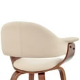 thumbnail image 4 of Adalyn Cream Faux Leather and Walnut Wood Dining Room Accent Chair, 4 of 12