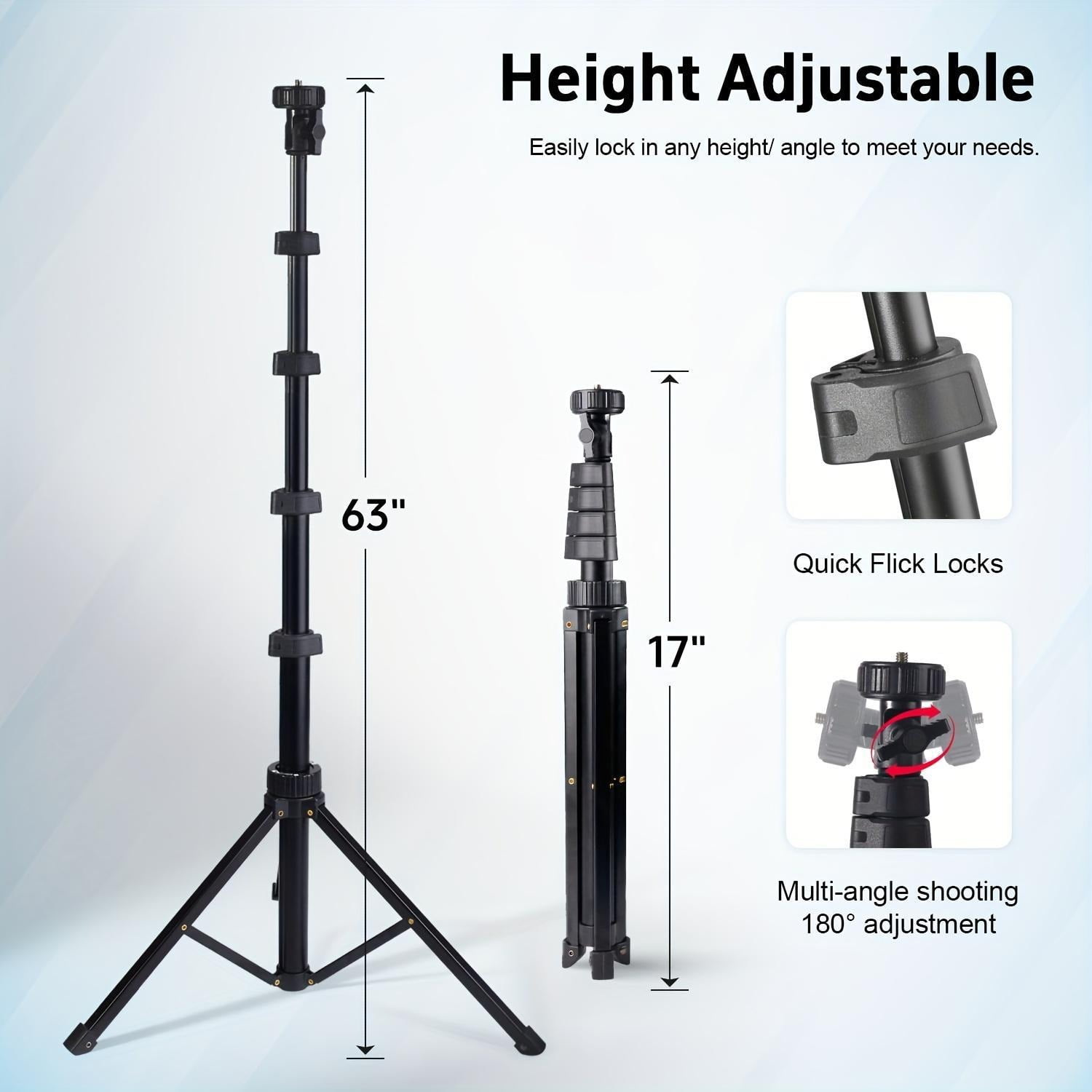12" Big LED Ring Light with Adjustable 63" Tripod Stand - 3 Color Temperature Settings for Professional Video Lighting, ASMR Recording & Twitch Streaming Setup