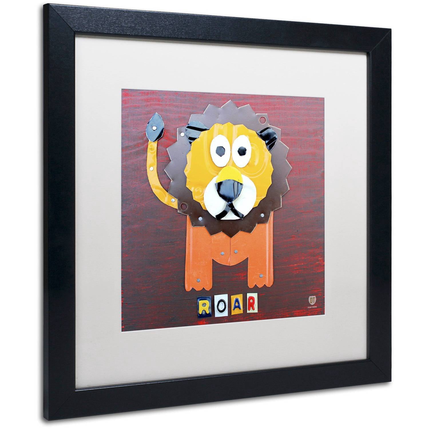 Trademark Fine Art ''Roar The Lion'' by Design Turnpike 16" x 16" White Matted Black Frame