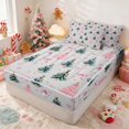 thumbnail image 3 of Manfei Santa Zipper Twin Comforter Sets with Fitted Sheet and 2 Pillowcases Holiday Zipper Bedding Set, Black Red, Xmas Reversible, 3 of 7