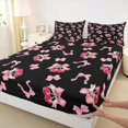 thumbnail image 3 of Manfei Kawaii Pink Bowknot 4 Pieces Queen Sheet Sets for Girls Teens Children,Cute Fruit Cherry Ultra Soft Flat Sheet,Love Heart Print Queen Fitted Sheet,Breathable Home Decor, 3 of 7