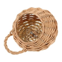 HEALEEP Beige Woven Wicker Hanging Basket for Home Use Decorative Wall Basket Practical and Durable 12.5 x 8.5 x 5 inches