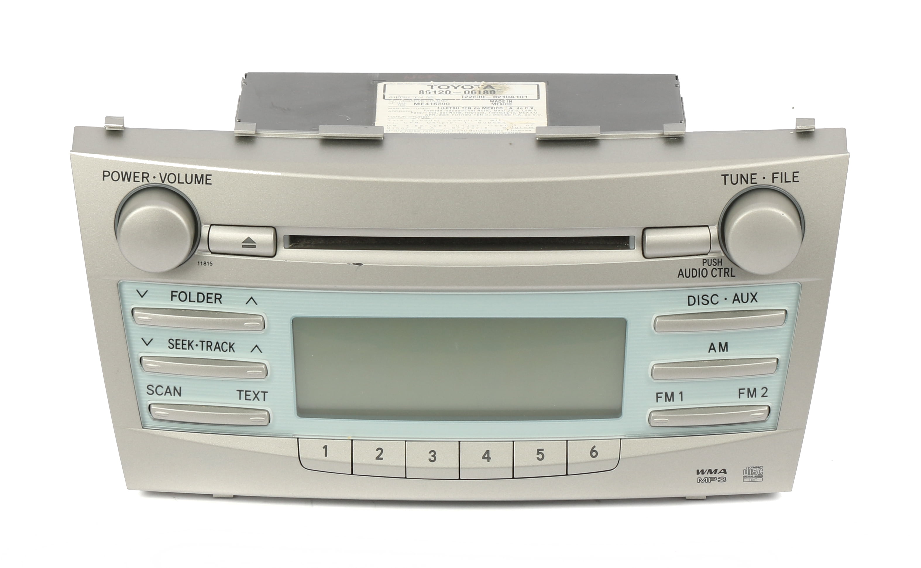 Restored 2007 Toyota Camry AM FM Radio CD MP3 Part Number 86120-06180 Face 11815 OEM (Refurbished)