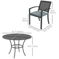 thumbnail image 3 of Outsunny Outdoor Dining Set w/ Cushioned Armchairs, Patio Furniture Sets, 3 of 10