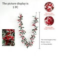 thumbnail image 2 of Christmas Garland For Mantel,Christmas Garland with Green Leaves Wired Artificial Holly Berry Garland Xmas Decorations for Indoor Outdoor Fireplace Mantle Stairs Table Winter New Year Holiday Decor, 2 of 9