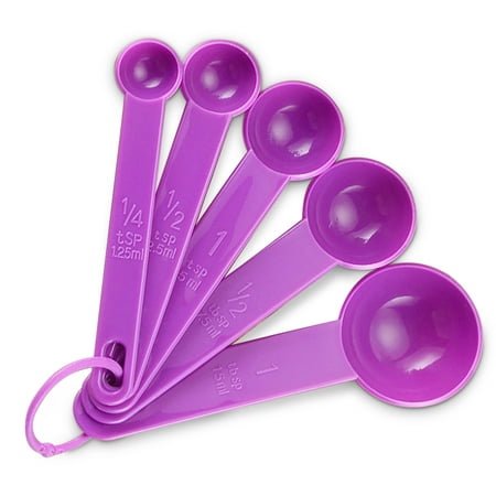 

15pcs Plastic Kitchen Measuring Spoons Set Baking Cooking Measure Scoop Kit for Dry Ingredients Accessories Purple