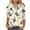 1Beige, variant on 3/4 Length Sleeve Womens Tops Casual Print Vintage Crewneck Tshirt Plus Size Tunic Tops Loose Dressy Shirts