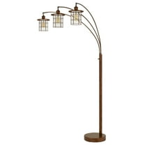 Cal Lighting Silverton Arc Floor Lamp With Glass Shades (Edison Bulbs included)