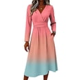 thumbnail image 4 of Women's Summer Maxi Dresses Long Sleeve V Neck Wrap Crossover Wedding Dresses Elegant Formal Floral a Line Dress, 4 of 6