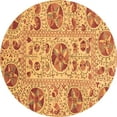 thumbnail image 1 of Ahgly Company Indoor Round Oriental Brown Modern Area Rugs, 6' Round, 1 of 4