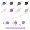 thumbnail image 3 of Glass Bead Charms Double Loop Round Connector Gemstone Beads Round Link Charms Bulk Colorful Pendants for DIY Jewelry Making Gray, 3 of 9