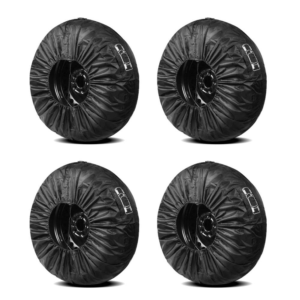 Lot De 4 Housses Pour Pneus 13-18 Pouces - Tissu Oxford Imperméable, Poignée, Cordon Ajustable - Rangement Garage, Protection Poussière/UV