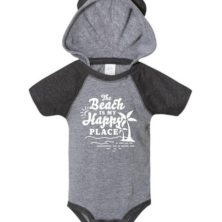 

Inktastic The Beach is My Happy Place with Palm Trees Gift Baby Boy or Baby Girl Bodysuit