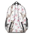 thumbnail image 3 of Highland Cow and Flower Print Backpack for School, Cute School Bag with Adjustable Shoulder Straps and Padded Back, 16.9"x12.6"x5.9", 3 of 5