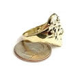 thumbnail image 2 of New 10k yellow gold lion head zodiac Leo men's Ring diamond cut jewelry Size 9.5, 2 of 12