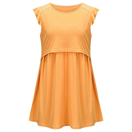 

Women s Summer Maternity Nursing Tank Top Sleeveless Comfy Breastfeeding Tees Tops