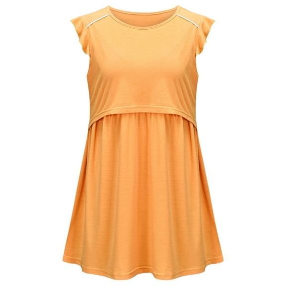 KIHOUT Maternity Clothes for Women Ladies Fashion Solid Color Short Sleeve Pregnant Ladies Breastfeeding Casual Clothe Top