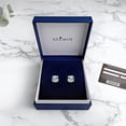 thumbnail image 4 of 14K Solid White Gold 10mm Round Checker Cut Green Quartz Studs Gemstone Solitaire Earrings August Birthstone Jewelry, 4 of 8