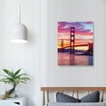 thumbnail image 3 of JEUXUS Artmyharbor Canvas Wall Art Golden Gate Bridge at Sunrise Landscape Picture Print San Francisco California Artwork Painting Modern Home Art Decor Stretched Ready to Hang 16x20 inch, 3 of 4