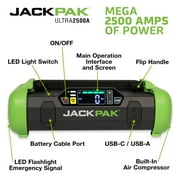 JackPak 2500 Amp Portable 4-1 Jump Starter, Air Compressor, Flashlight & Charger, USB