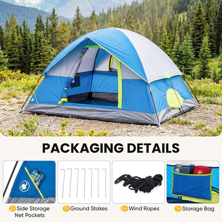 Gianna 2 Person Waterproof Camping Tent with Rainfly, Easy Setup