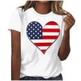 thumbnail image 2 of American Flag T Shirts for Women Fourth of July T Shirts 4th of July Shirt for Women 4th of July Women Tops American Flag Tees Fashion Woman Causal Round Neck Printed Blouse Short Sleeve T-Shirt, 2 of 5