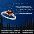 thumbnail image 2 of Gem Stone King 10K Two Tone Gold Red Garnet and Lab Grown Diamond Engagement Ring for Women | 1.50 Cttw | Round 6.5MM | Gemstone January Birthstone | Size 8, 2 of 6