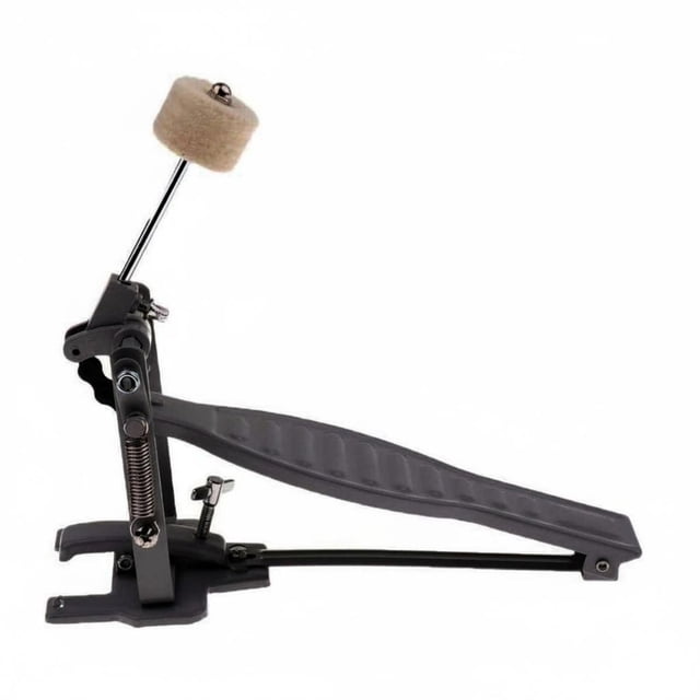 predolo Single Bass Drum Pedal Adjustable Coil Tension Bass Drum Pedal Wool Beater Musical Instrument Accessory for Beginners, Practice, Live Performance