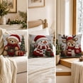 thumbnail image 5 of Christmas Pillow Covers 18x18 Set of 4, Rustic Santa SnowmanTeddy Bear Reindeer Winter Hoilday Decorative Throw Pillow Covers for Home Bedroom Living Room(A), 5 of 8