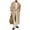 Khaki, variant on Women Casual Long Trench Coat with Lapel Collar Solid Color Double Breasted Loose Fit with Belt