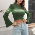 thumbnail image 2 of Vedolay Womens Casual Tops Women's Sweater 2023 Long Sleeve Ribbed Knit Loose Oversized Pullover Sweaters,Green L, 2 of 5