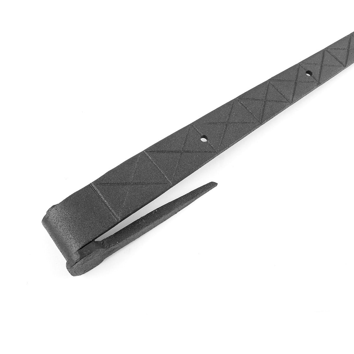Renovators Supply Black Wrought Iron Lift Off Pintle Strap Hinge 14 in Bean tip Diamond Etch Reversible Pintle Strap Gate and Door Hinges w/Hardware