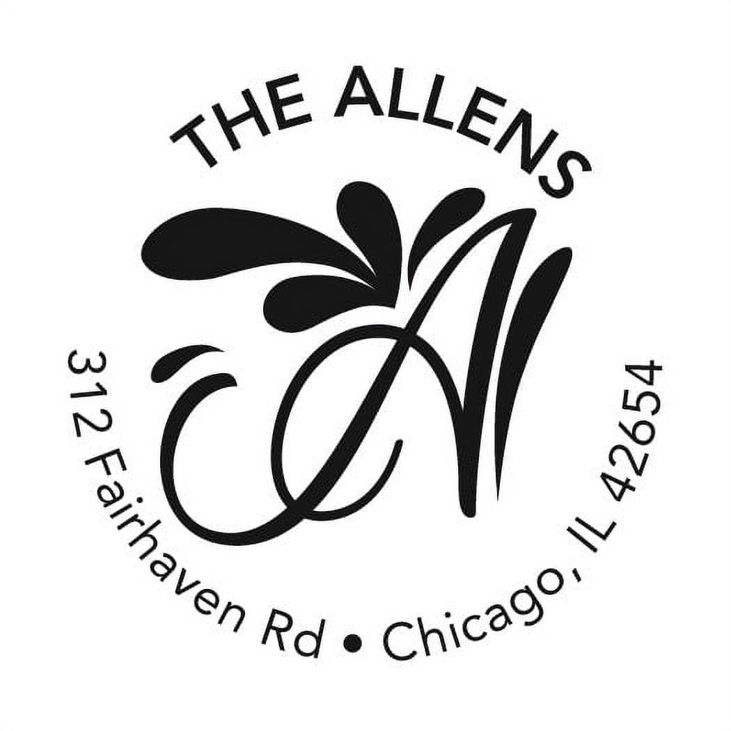 Personalized Round Self-Inking Rubber Stamp - The Allens