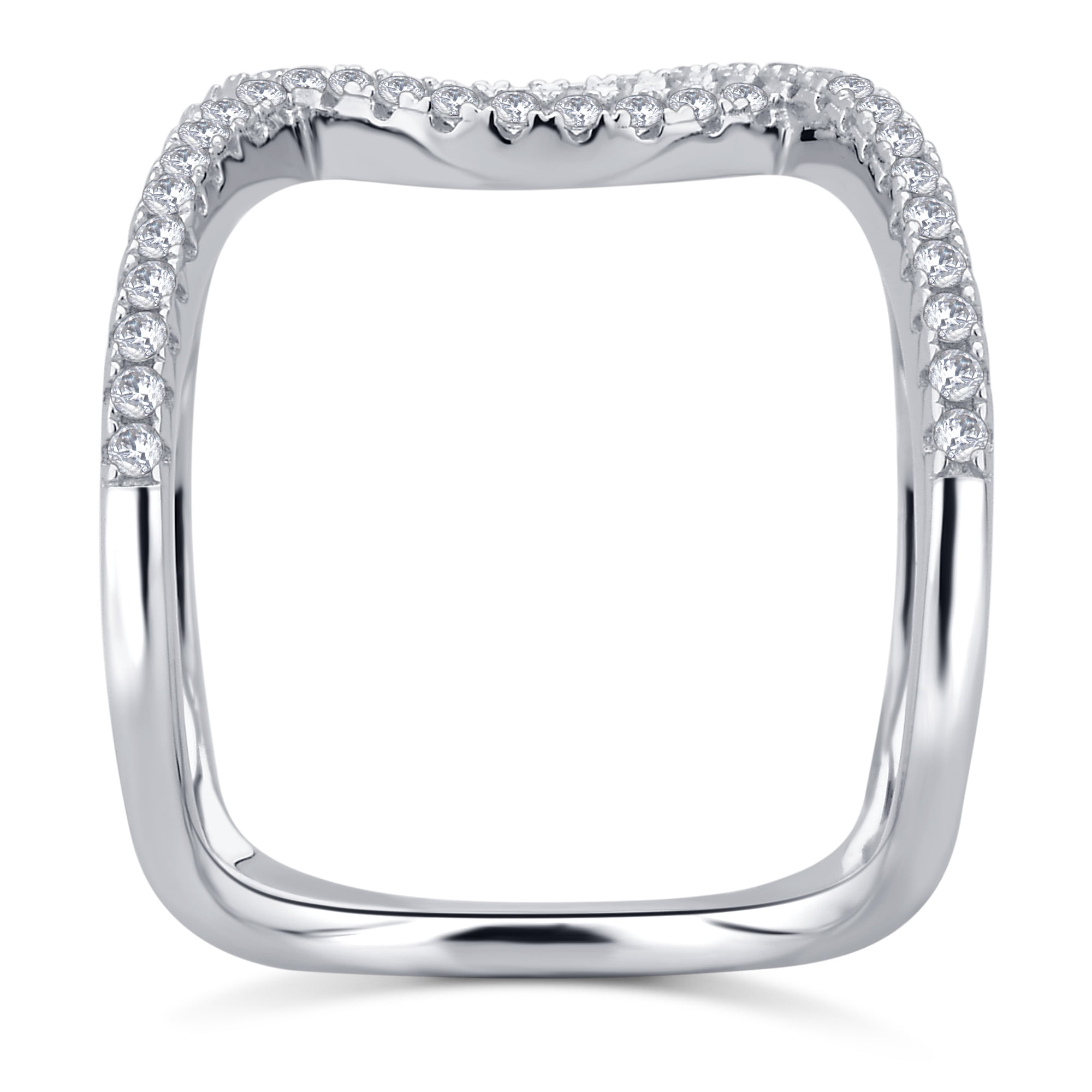 1.00 Carat T.W Cubic Zirconia "X" Cross Sterling Silver Ring