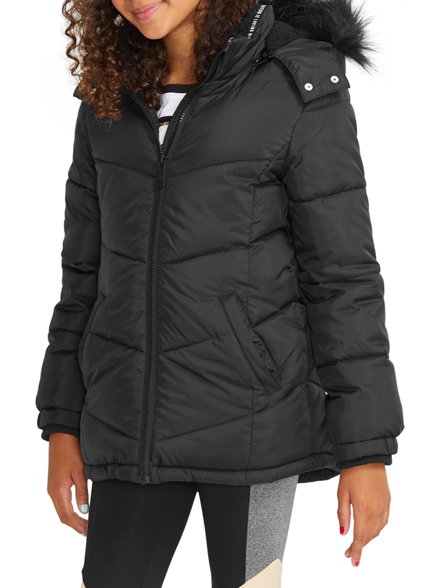 ROXY Girls Only Love Hooded Puffer Jacket for Girls 4-16 Hooded Puffer Jacket 