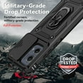 thumbnail image 5 of for Motorola Edge 2024 Case with Slide Camera Cover HD Screen Protector [Military Grade Drop Tested] Magnetic Ring Holder Kickstand Protective Phone Case for Motorola Moto Edge 2024, Black, 5 of 9