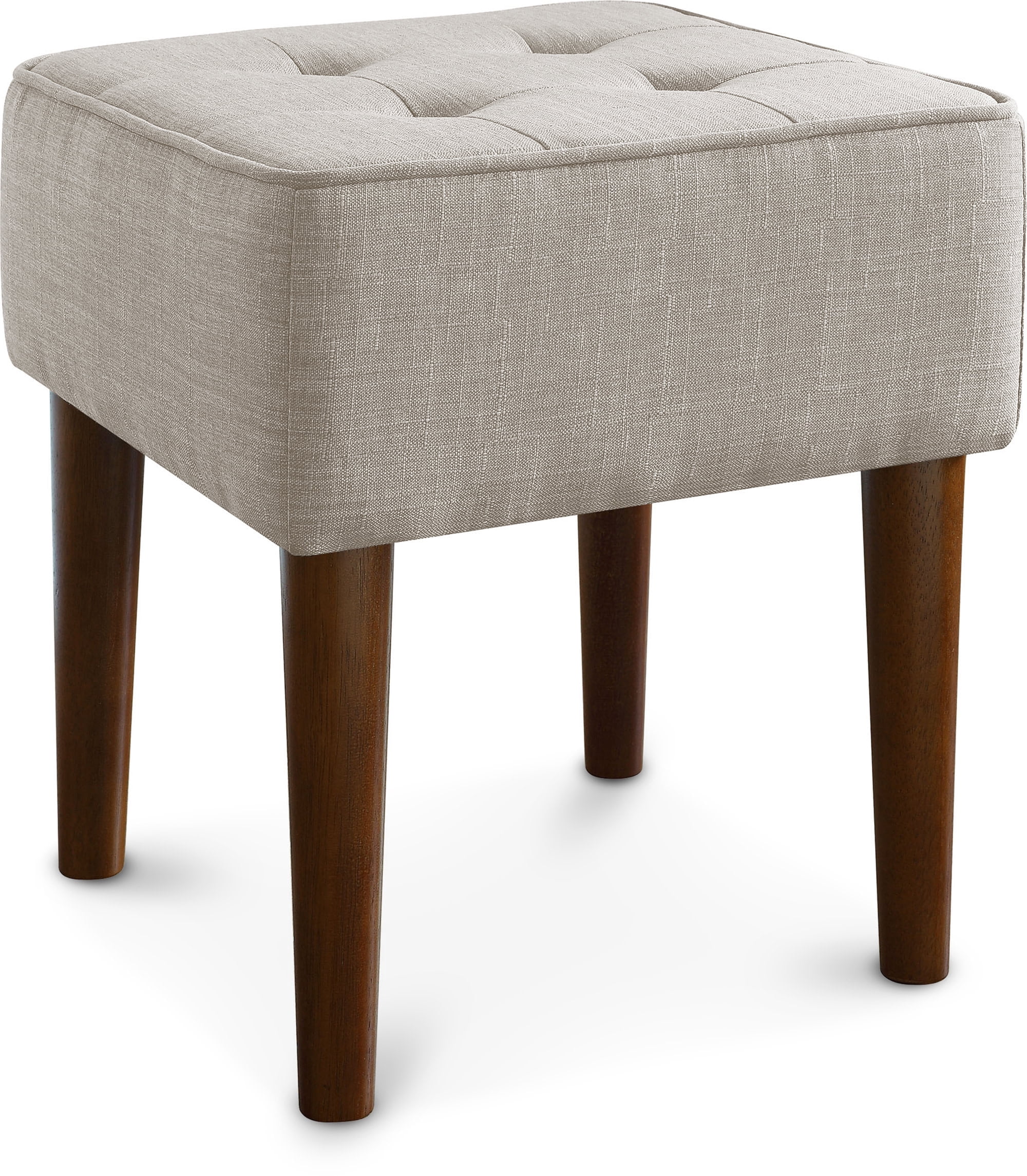 Elle Decor Aria Square Tufted Stool French Dove