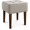 thumbnail image 3 of Elle Decor Aria Square Tufted Stool French Dove, 3 of 6