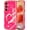 Hot Pink, variant on Meshine for Samsung Galaxy S24, [Compatible with MagSafe] Cute Curly Wave Frame Shape Luxury Plating Love Heart, Soft TPU Bumper Full Camera Protection Phone Case, Lavender