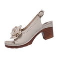 thumbnail image 5 of Xucatan Women's Plus Size Heeled Sandals, Romantic Floral Detail with Adjustable Buckle Ankle Strap, Stable Block Heel for All Day Wear Gift, 5 of 9