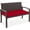 Brown/Red, variant on WSWJY Outdoor Bench 2-Person Wicker Garden Patio Benches Seating Furniture for Backyard, Porch w/Seat Cushion, 700lb Capacity - Midnight Green/Brown