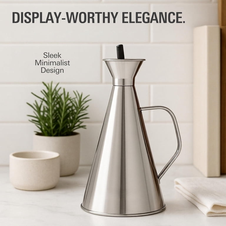 Stainless Steel 8.5 Ounces 1 Oil & Vinegar Dispensing Bottle