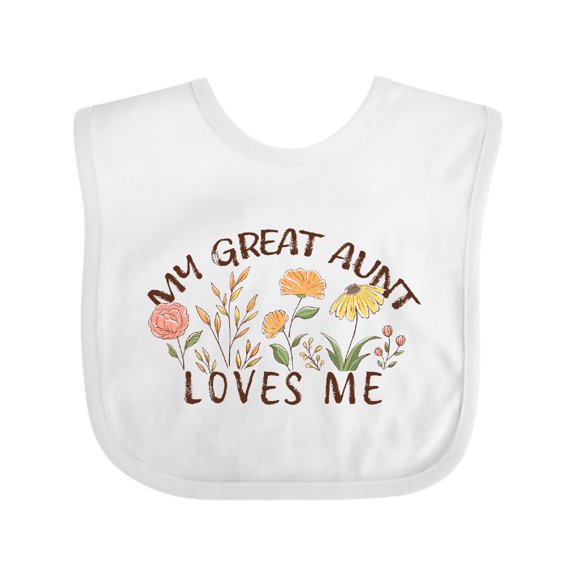 Inktastic My Great Aunt Loves Me Boys or Girls Baby Bib