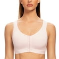 thumbnail image 2 of MELENECA Female Front Closure Wirefree Posture Bra for Women Soft Pink 46DD, 2 of 4